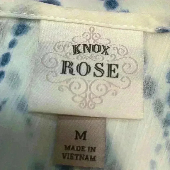 KNOX ROSE SHIFT YOKE TIE-DYE LOOK BOHO EMBROIDERY CASUAL SUMMER DRESS SIZE MED - Picture 9 of 16